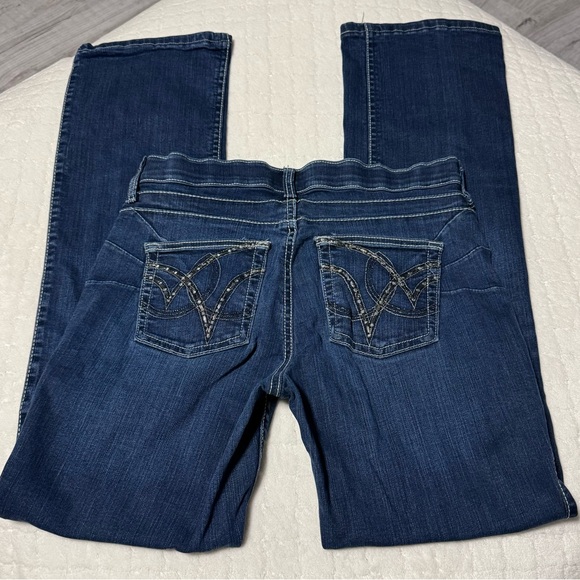 Q Baby No Gap Waistband Womenβs Jeans Elastic waist 5/6 x 32 mid rise - Picture 10 of 13